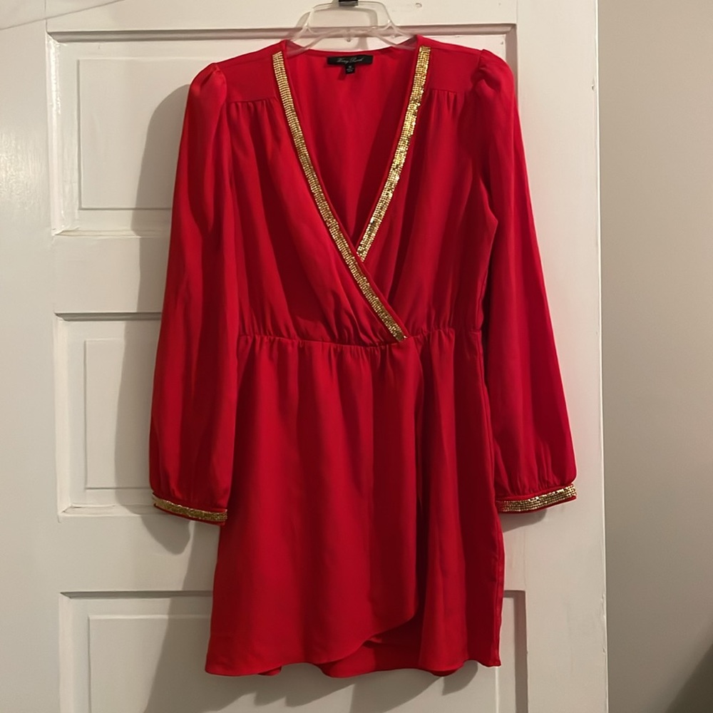 Red long sleeve dress